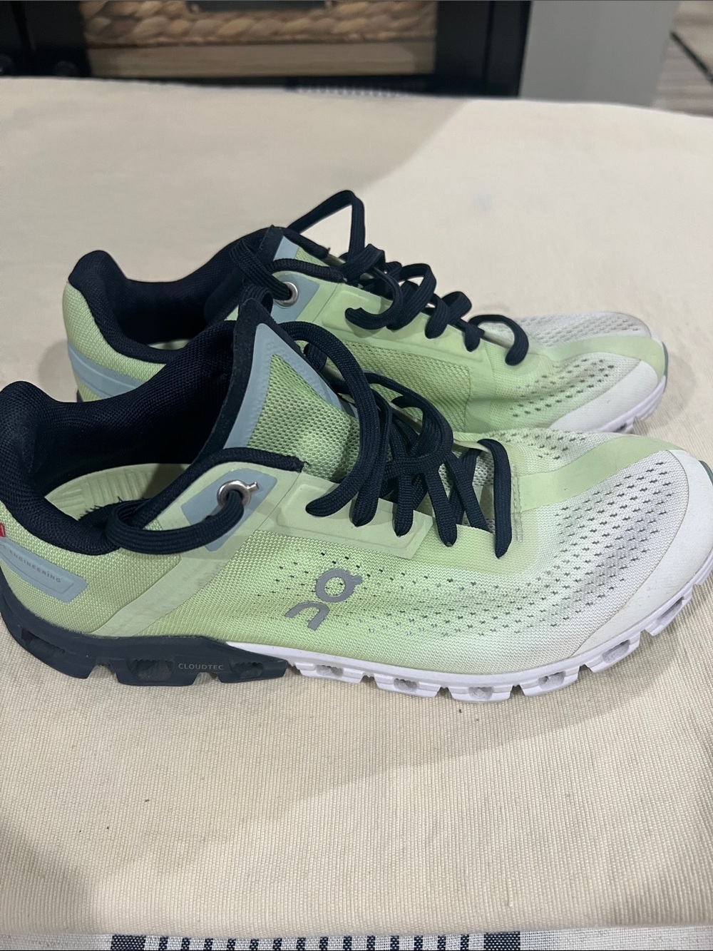 On Running Women’s Light Green and White Athletic Sneakers